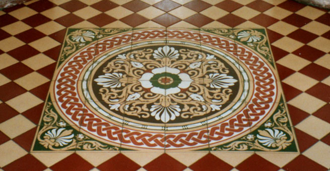 Victorian reproduction encaustic tile pattern