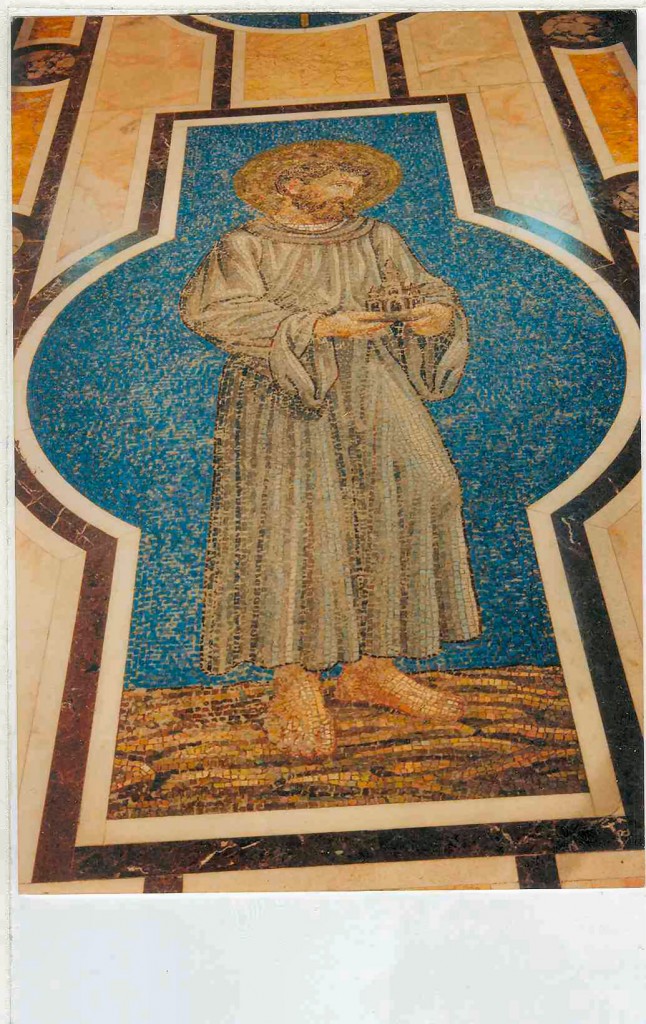Restoration of Smalti mosaic figure 